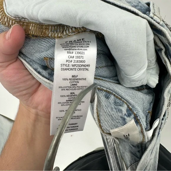 NEW Frame The Showgirl Straight-Leg Jeans MSRP $1298 Embellished Diamonds - Picture 10 of 10